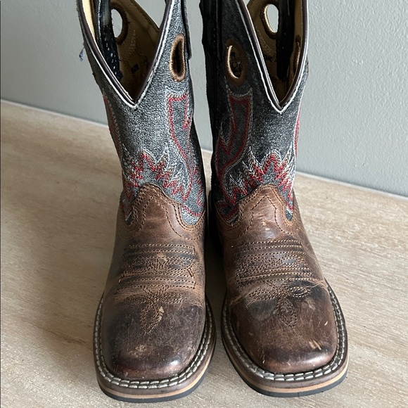 Smoky Mountain toddler boys western pull on boots size 8.5 - Picture 2 of 16